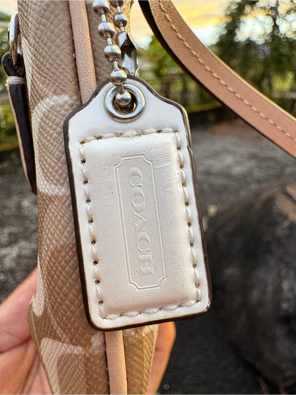 Coach Signature C Multifunction Wristlet Wallet Khaki Cream - Picture 7 of 13